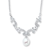 Thumbnail Image 1 of Cultured Pearl Necklace 1/15 ct tw Diamonds Sterling Silver