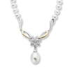 Thumbnail Image 1 of Cultured Pearl Necklace With Diamonds Sterling Silver/10K Yellow Gold