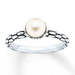 Stackable Ring Freshwater Cultured Pearl Sterling Silver