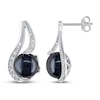 Thumbnail Image 1 of Cultured Pearl & Diamond Earrings 1/20 ct tw Sterling Silver