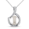 Thumbnail Image 1 of Cultured Pearl Necklace Diamond Accent Sterling Silver