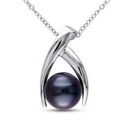 Tahitian Cultured Pearl Necklace Sterling Silver