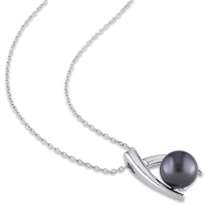 Main Image 2 of Tahitian Cultured Pearl Necklace Sterling Silver