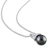 Thumbnail Image 2 of Tahitian Cultured Pearl Necklace Diamond Accent Sterling Silver