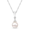 Thumbnail Image 1 of Akoya Cultured Pearl Necklace 1/20 ct tw Diamonds Round 14K White Gold