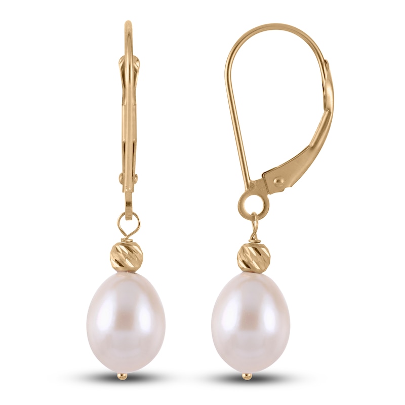 Main Image 3 of Cultured Pearl Earrings 14K Yellow Gold