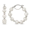 Thumbnail Image 1 of Cultured Pearl Beaded Hoop Earrings Sterling Silver