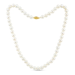 Cultured Pearl Necklace 14K Yellow Gold 20&quot;