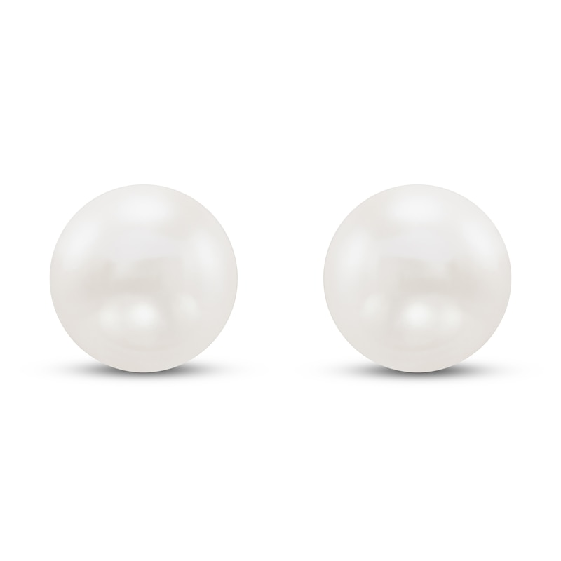 Main Image 3 of Cultured Pearl Stud Earrings 14K Yellow Gold 10.5mm