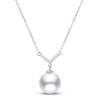 Thumbnail Image 1 of Akoya Cultured Pearl Pendant Necklace Diamond Accents 14K White Gold