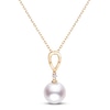 Thumbnail Image 1 of Akoya Cultured Pearl Necklace Diamond Accent 14K Yellow Gold