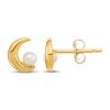 Thumbnail Image 1 of Half Moon Freshwater Cultured Pearl Stud Earrings 14K Yellow Gold