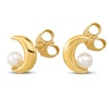 Thumbnail Image 2 of Half Moon Freshwater Cultured Pearl Stud Earrings 14K Yellow Gold