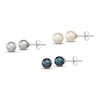 Thumbnail Image 2 of Freshwater Cultured Pearl Stud Earring Set Sterling Silver