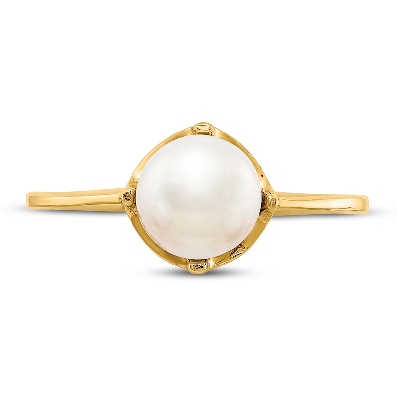 Main Image 3 of Freshwater Cultured Pearl Ring 14K Yellow Gold