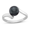 Thumbnail Image 1 of Black Freshwater Cultured Pearl Ring 14K White Gold