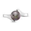 Thumbnail Image 3 of Black Freshwater Cultured Pearl Ring 14K White Gold