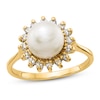 Thumbnail Image 0 of Freshwater Cultured Pearl Ring 1/4 ct tw Diamond 14K Yellow Gold