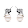 Thumbnail Image 1 of Akoya Cultured Pearl Stud Earrings Diamond Accent 14K White Gold