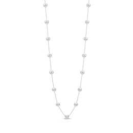 Akoya Cultured Pearl Necklace 14K White Gold