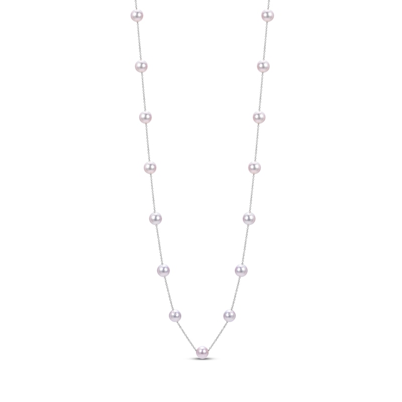 Akoya Cultured Pearl Necklace 14K White Gold