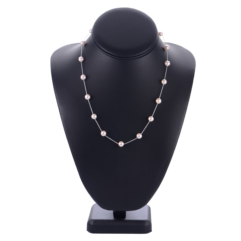 Akoya Cultured Pearl Necklace 14K White Gold