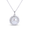 Thumbnail Image 1 of Freshwater Cultured Pearl Necklace White Topaz Sterling Silver