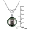 Thumbnail Image 1 of Tahitian Cultured Pearl Necklace 1/20 ct tw Diamond 14K White Gold