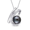 Thumbnail Image 0 of Tahitian Cultured Pearl Necklace 1/4 ct tw Diamonds 10K White Gold