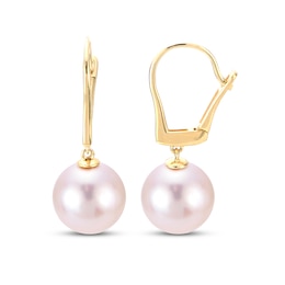 Freshwater Cultured Pearl Drop Earrings 14K Yellow Gold