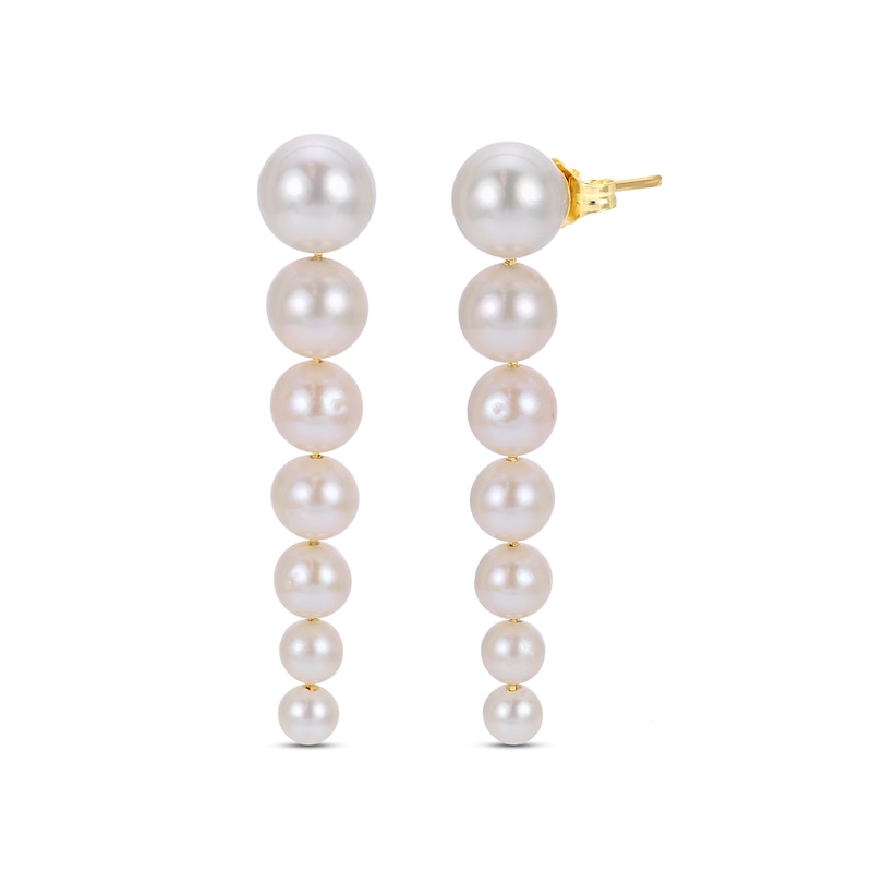 Freshwater Cultured Pearl Dangle Earrings 14K Yellow Gold