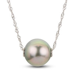 Tahitian Cultured Pearl Necklace 14K White Gold