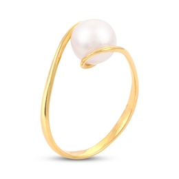 Freshwater Cultured Pearl Engagement Ring 14K Yellow Gold