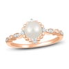 Thumbnail Image 1 of Lab-Created Sapphire & Cultured Pearl Ring 10K Rose Gold