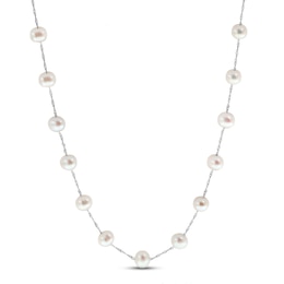 LALI Jewels Freshwater Cultured Pearl Necklace 14K White Gold