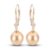 Thumbnail Image 0 of South Sea Cultured Pearl Dangle Earrings 1/10 ct tw Diamonds 14K Yellow Gold
