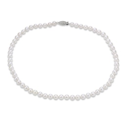 Akoya Cultured Pearl Necklace 14K White Gold 16&quot;