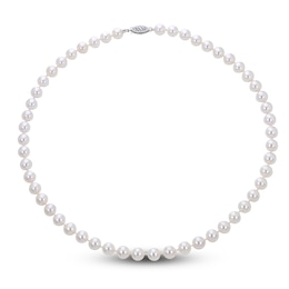 Akoya Cultured Pearl Necklace 14K White Gold 16&quot;