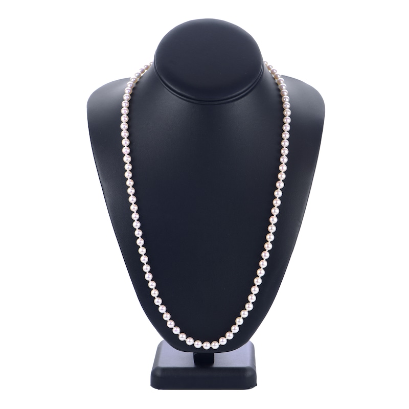 Akoya Cultured Pearl Necklace 14K White Gold 30"