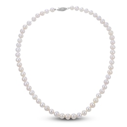 Akoya Cultured Pearl Necklace 14K White Gold 18&quot;