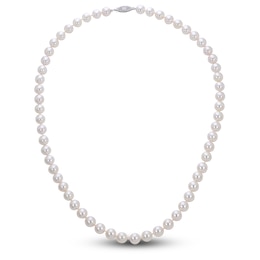 Akoya Cultured Pearl Necklace 14K White Gold 20&quot;