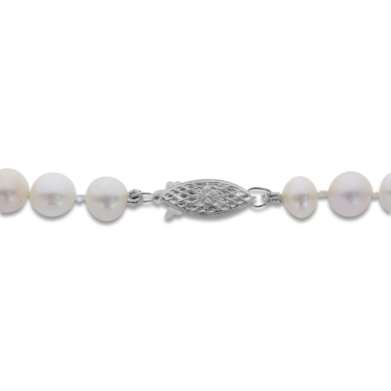 Main Image 3 of Akoya Cultured Pearl Necklace 14K White Gold 18&quot;