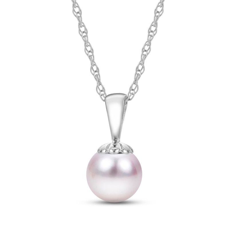 Main Image 1 of Akoya Cultured Pearl Necklace 14K White Gold 18&quot;