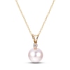 Thumbnail Image 1 of Akoya Cultured Pearl Necklace Diamond Accent 14K Yellow Gold 18&quot;