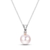 Thumbnail Image 1 of Akoya Cultured Pearl Necklace Diamond Accent 14K White Gold 18&quot;