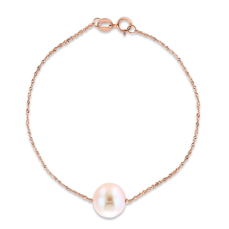 Freshwater Pearl Rose Gold Chain Bracelet