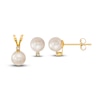 Thumbnail Image 1 of Akoya Cultured Pearl & Diamond Pendant/Earrings Set Diamond Accent 14K Yellow Gold