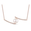 Thumbnail Image 1 of Le Vian Freshwater Cultured Pearl Necklace 1/2 ct tw Diamonds 14K Strawberry Gold