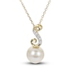 Thumbnail Image 1 of Freshwater Cultured Pearl Necklace Diamond Accent 14K Yellow Gold 18&quot;