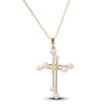 Thumbnail Image 1 of Freshwater Cultured Pearl Cross Necklace 14K Yellow Gold 18&quot;